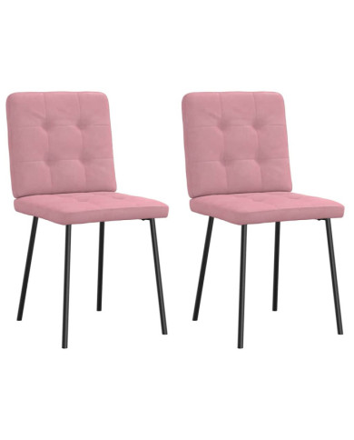 Chaises à manger lot de 2 Rose Velours | Mobilier & Déco