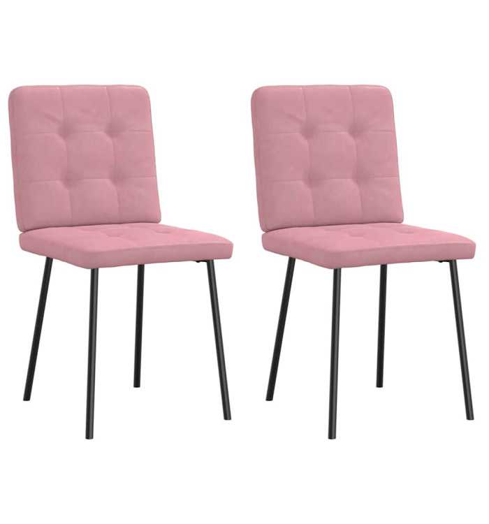 Chaises à manger lot de 2 Rose Velours | Mobilier & Déco