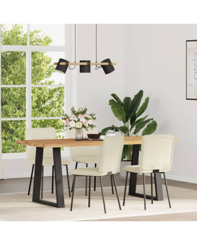 Chaises à manger lot de 4 Crème Velours | Mobilier & Déco