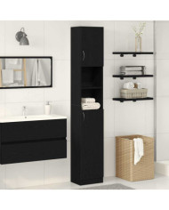 Armoire de salle de bain chêne noir 32x25,5x190 cm | Mobilier & Déco
