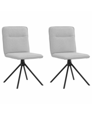 Chaises à manger lot de 2 gris nuage tissu | Mobilier & Déco
