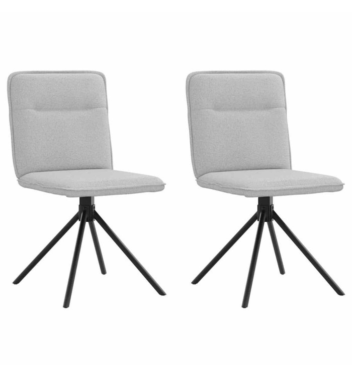 Chaises à manger lot de 2 gris nuage tissu | Mobilier & Déco