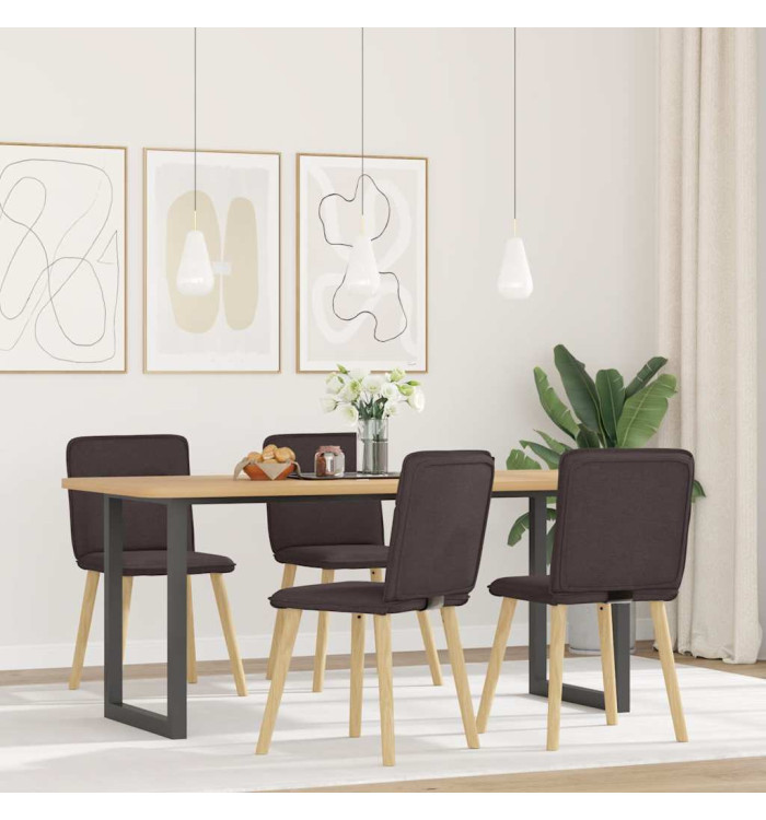 Chaises à manger lot de 4 marron foncé tissu | Mobilier & Déco
