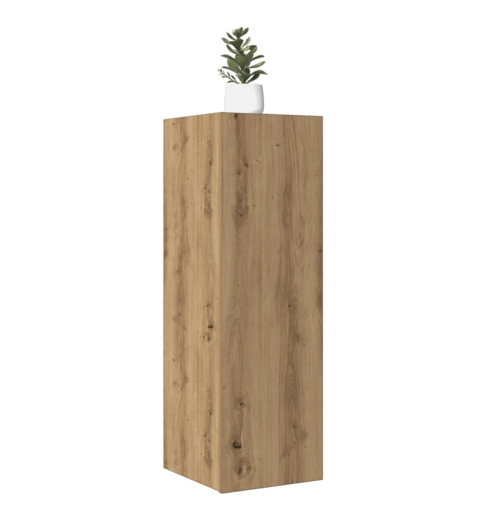 Meuble TV chêne artisanal 30,5x30x90 cm bois d'ingénierie | Mobilier & Déco