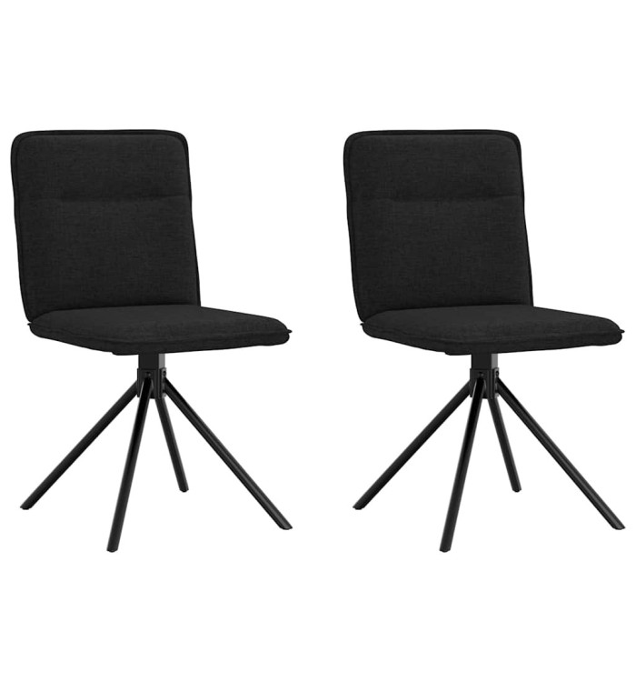 Chaises à manger lot de 2 noir tissu | Mobilier & Déco