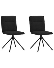 Chaises à manger lot de 2 noir tissu | Mobilier & Déco