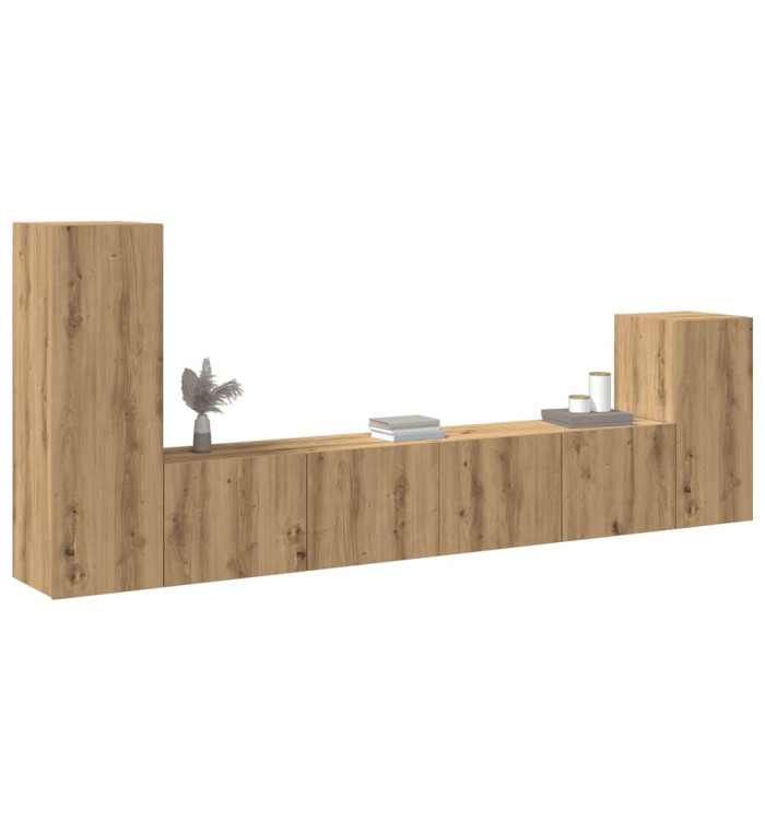 Ensemble de meuble TV mural 4 pcs chêne artisanal | Mobilier & Déco