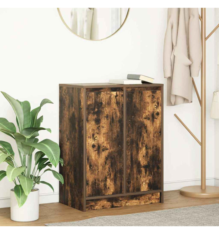Buffet chêne fumé 57x34x76 cm bois d'ingénierie | Mobilier & Déco