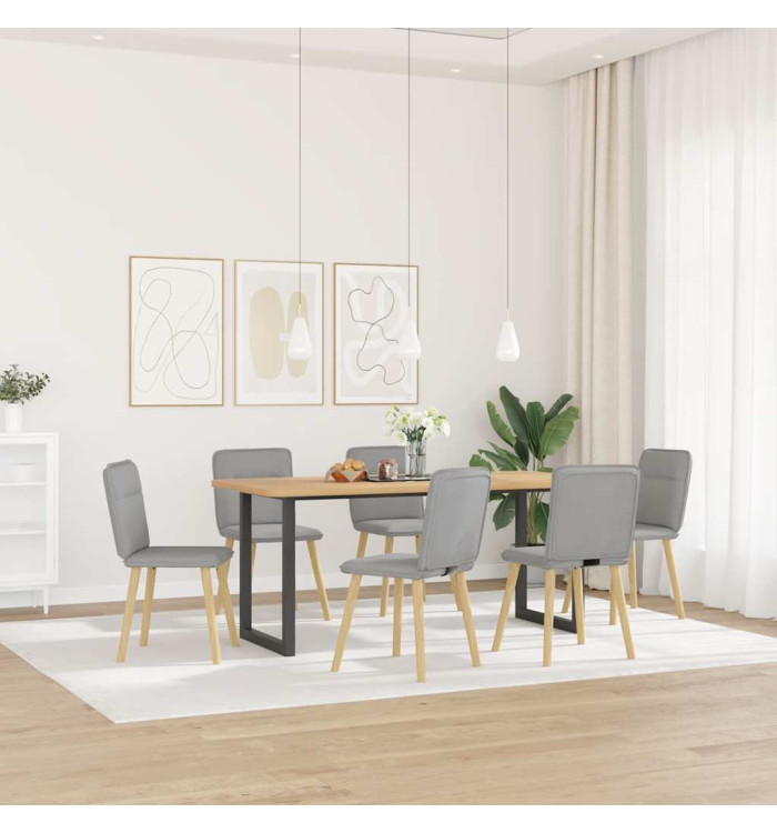 Chaises à manger lot de 6 gris nuage tissu | Mobilier & Déco