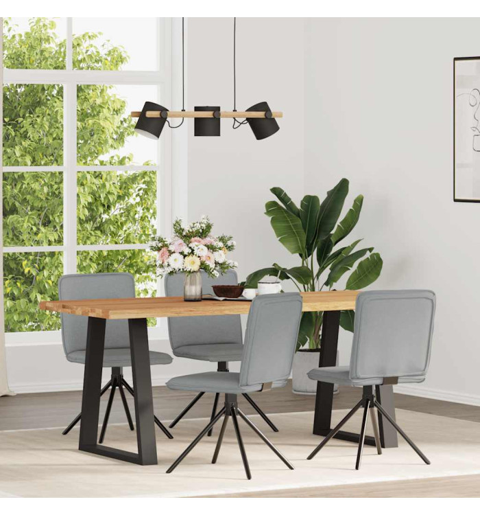 Chaises à manger lot de 4 gris clair tissu | Mobilier & Déco