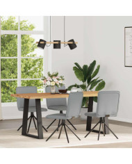 Chaises à manger lot de 4 gris clair tissu | Mobilier & Déco