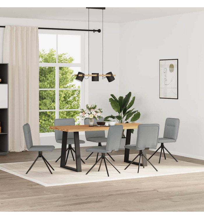 Chaises à manger lot de 6 gris clair tissu | Mobilier & Déco