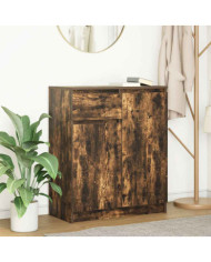 Buffet avec tiroir chêne fumé 71x35x84 cm bois d'ingénierie | Mobilier & Déco