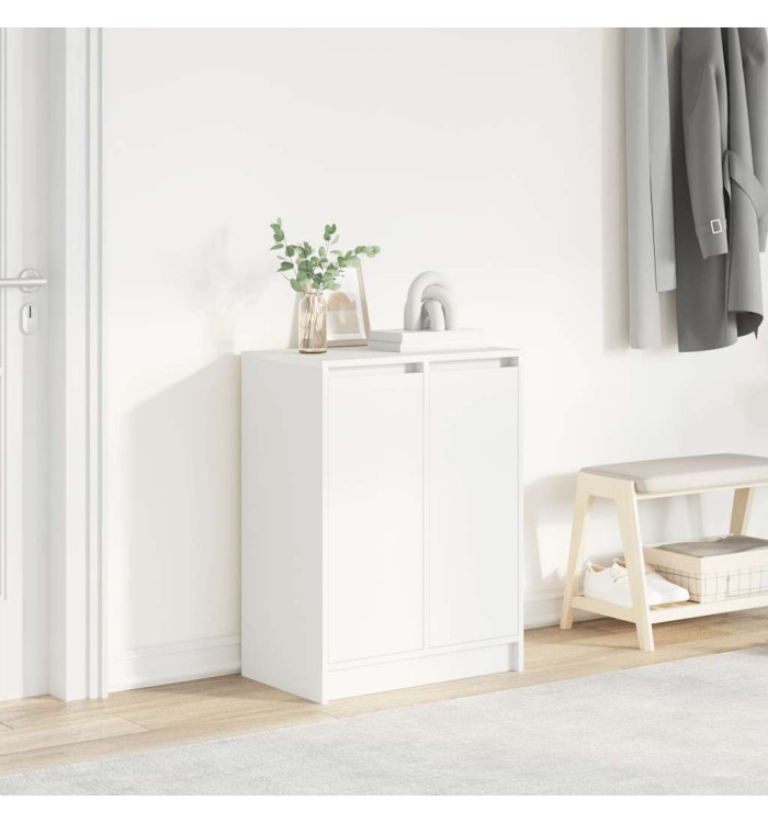 Armoire à chaussures blanc 57x34x76 cm bois d'ingénierie | Mobilier & Déco