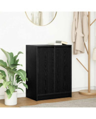 Buffet chêne noir 57x34x76 cm bois d'ingénierie | Mobilier & Déco