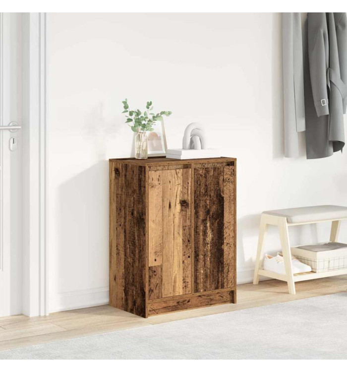 Armoire à chaussures vieux bois 57x34x76 cm bois d'ingénierie | Mobilier & Déco