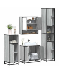 Ensemble de meubles de salle de bain 4 pcs sonoma gris | Mobilier & Déco