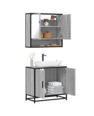 Ensemble de meubles de salle de bain 2 pcs Sonoma gris | Mobilier & Déco