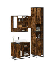 Ensemble de meubles de salle de bain 3 pcs Chêne fumé | Mobilier & Déco