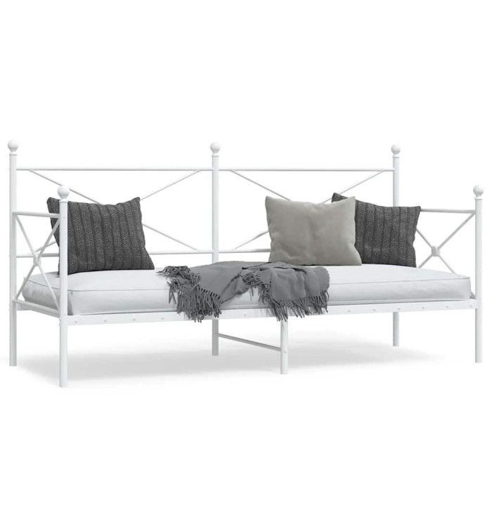 Lit de repos sans matelas blanc 90x200 cm acier | Mobilier & Déco