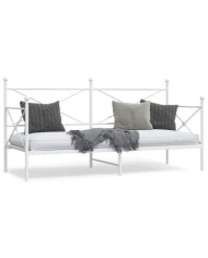 Lit de repos sans matelas blanc 90x200 cm acier | Mobilier & Déco