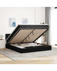 Cadre de lit ottoman avec matelas noir 200x200 cm velours | Mobilier & Déco