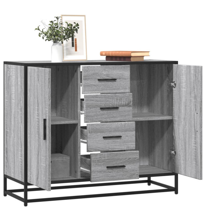 Buffet sonoma gris 92x35x76 cm bois d'ingénierie | Mobilier & Déco