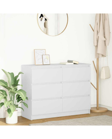 Buffet blanc 100x35x76 cm bois d'ingénierie | Mobilier & Déco