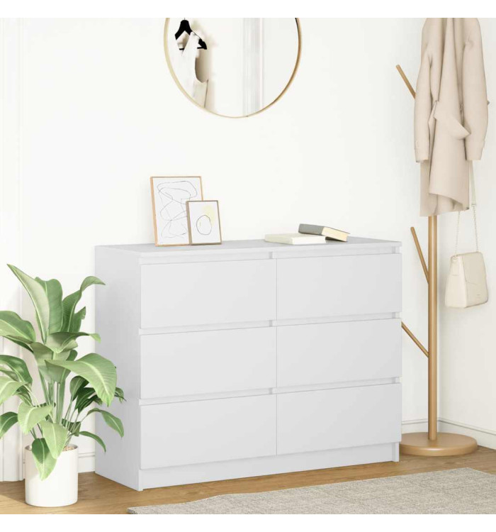 Buffet blanc 100x35x76 cm bois d'ingénierie | Mobilier & Déco