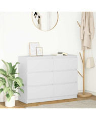 Buffet blanc 100x35x76 cm bois d'ingénierie | Mobilier & Déco