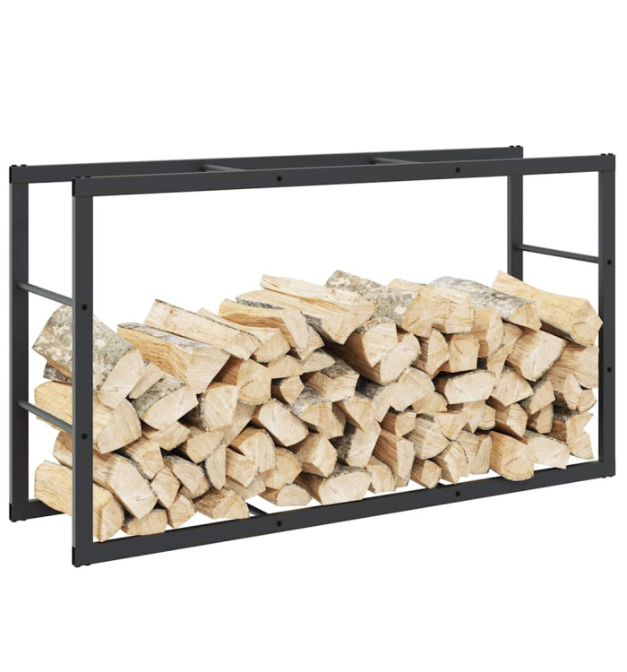 Portant de bois de chauffage noir 110x30x61 cm acier | Mobilier & Déco