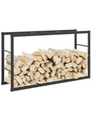 Portant de bois de chauffage noir 110x30x61 cm acier | Mobilier & Déco