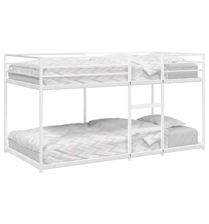 Lit superposé sans matelas blanc 90x190 cm acier | Mobilier & Déco
