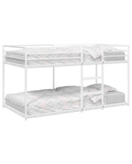 Lit superposé sans matelas blanc 90x190 cm acier | Mobilier & Déco