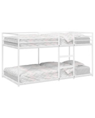 Lit superposé sans matelas blanc 75x190 cm acier | Mobilier & Déco