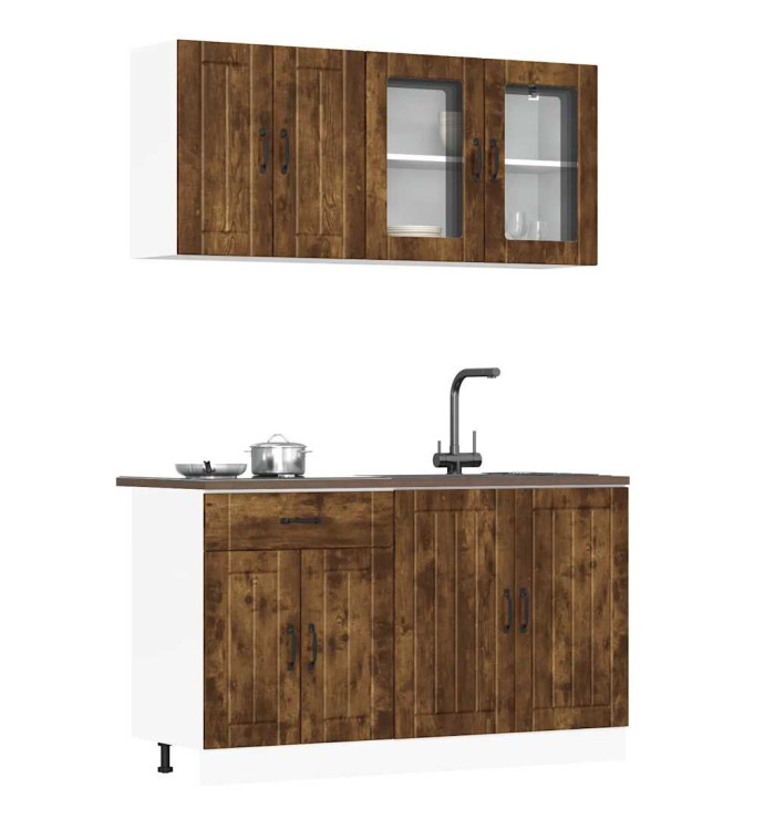 Ensemble d'armoires de cuisine 4 pcs Kalmar bois d'ingénierie | Mobilier & Déco