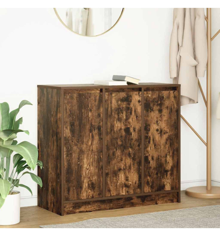 Buffet chêne fumé 85x34x76 cm bois d'ingénierie | Mobilier & Déco