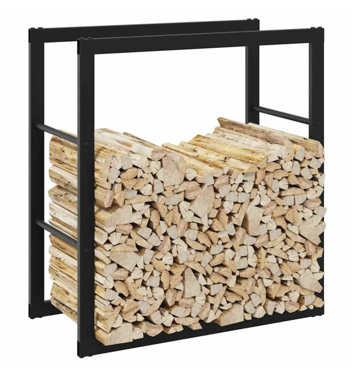 Portant de bois de chauffage noir 55x30x61 cm acier | Mobilier & Déco
