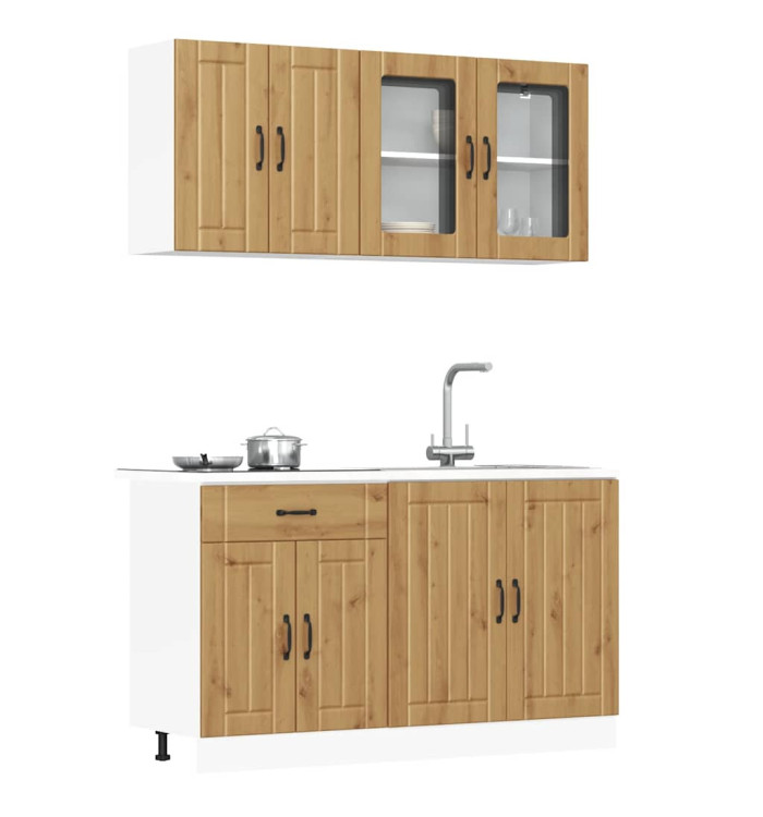 Ensemble d'armoires de cuisine 4 pcs Kalmar bois d'ingénierie | Mobilier & Déco