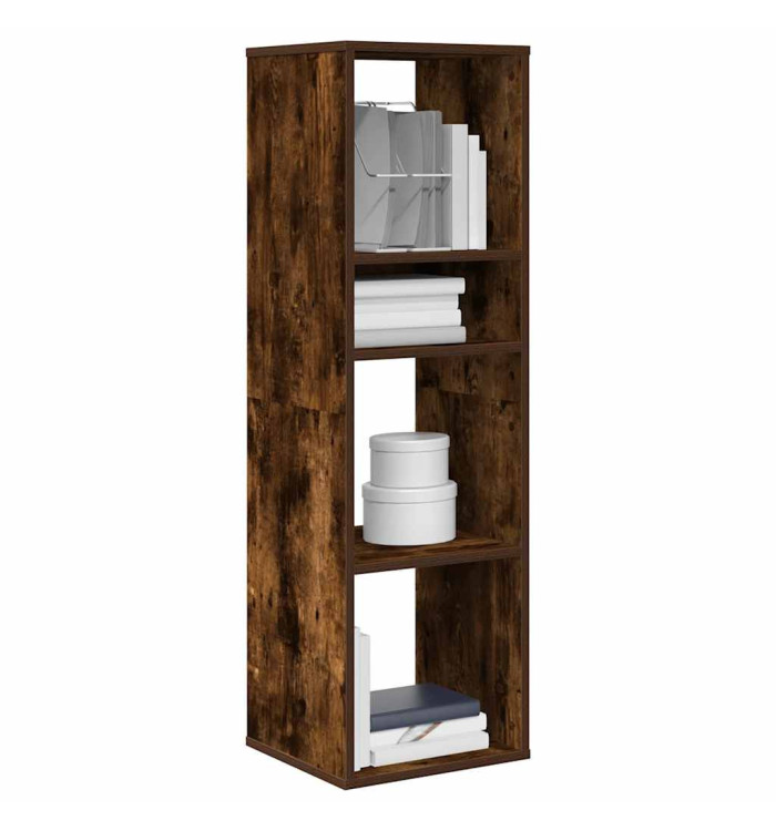 Bibliothèque chêne fumé 34x31x112 cm bois d'ingénierie | Mobilier & Déco