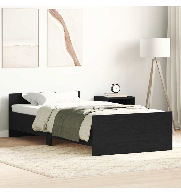 Cadre de lit sans matelas chêne noir 100x200 cm | Mobilier & Déco