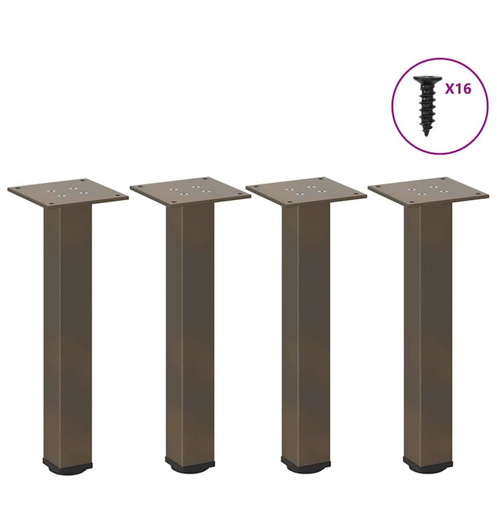 Pieds de table basse 4 pièces Acier naturel 30-32 cm Acier | Mobilier & Déco