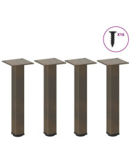 Pieds de table basse 4 pièces Acier naturel 30-32 cm Acier | Mobilier & Déco