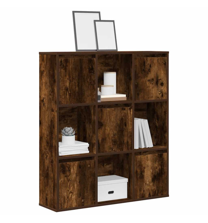 Bibliothèque chêne fumé 89x24x101,5 cm bois d'ingénierie | Mobilier & Déco