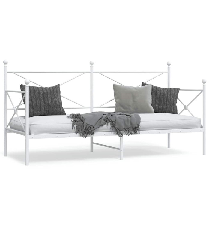 Lit de repos sans matelas blanc 80x200 cm acier | Mobilier & Déco