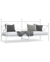 Lit de repos sans matelas blanc 80x200 cm acier | Mobilier & Déco