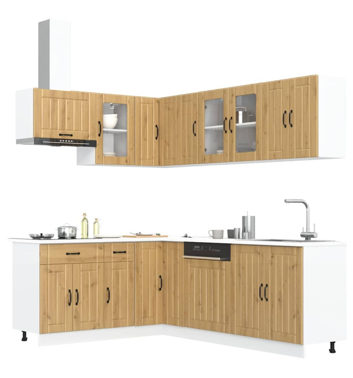 Ensemble d'armoires de cuisine 11 pcs Lucca bois d'ingénierie | Mobilier & Déco