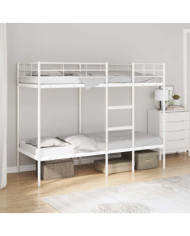 Lit superposé sans matelas blanc 75x190 cm acier | Mobilier & Déco
