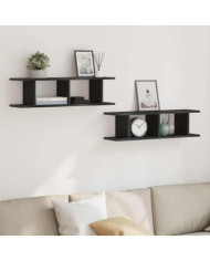 Étagères murales 2 pcs chêne noir 75x18x20 cm bois d'ingénierie | Mobilier & Déco