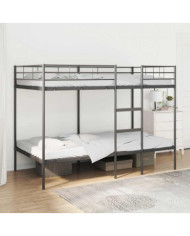 Lit superposé sans matelas noir 100x200 cm acier | Mobilier & Déco